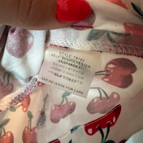 Sugarlips Women’s Cherry Print Tank Top - Picture 3 of 4